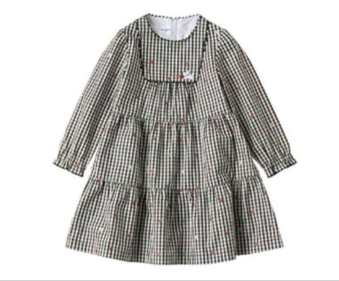 ファミリア ギンガムチェックワンピース 90 カーディガン80の通販はau
