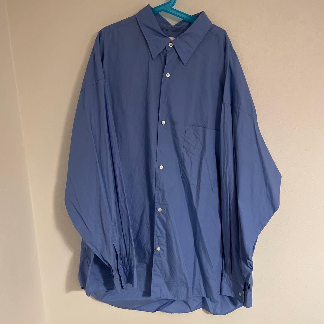 Graphpaper 青 長袖シャツ GM221-50115B Graphpaper - グラフペーパーシャツ Broad L/S Oversized Regular