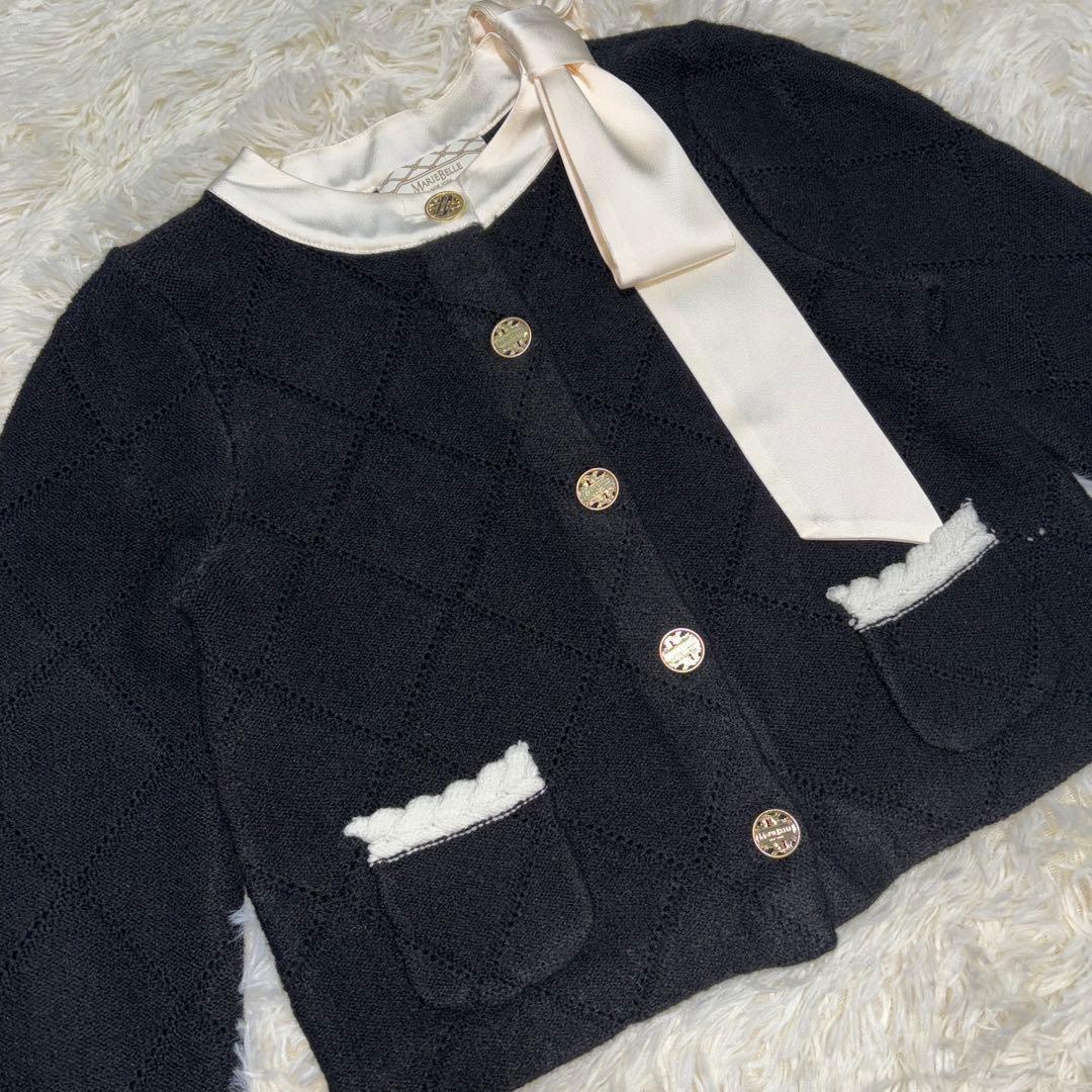美品　Rirandture MARIEBELLE リボン　ニットジャケット Arpege story限定】〈MARIEBELLEコラボ〉Ribbon Knit Jacket | カーデ