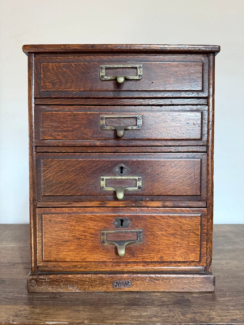 レトロ 引き出し A4サイズ 古家具 古道具 小引き出し 古家具・古道具・小引き出し・昭和レトロ・4段・大きめ | 旅するレトロ