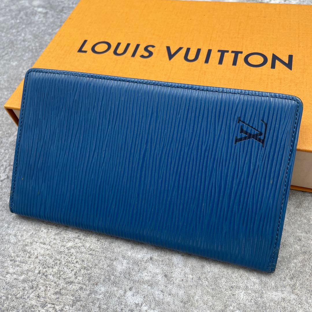 微美品】LOUIS VUITTON ルイヴィトン 長財布 エピ 青 レザー - メルカリ