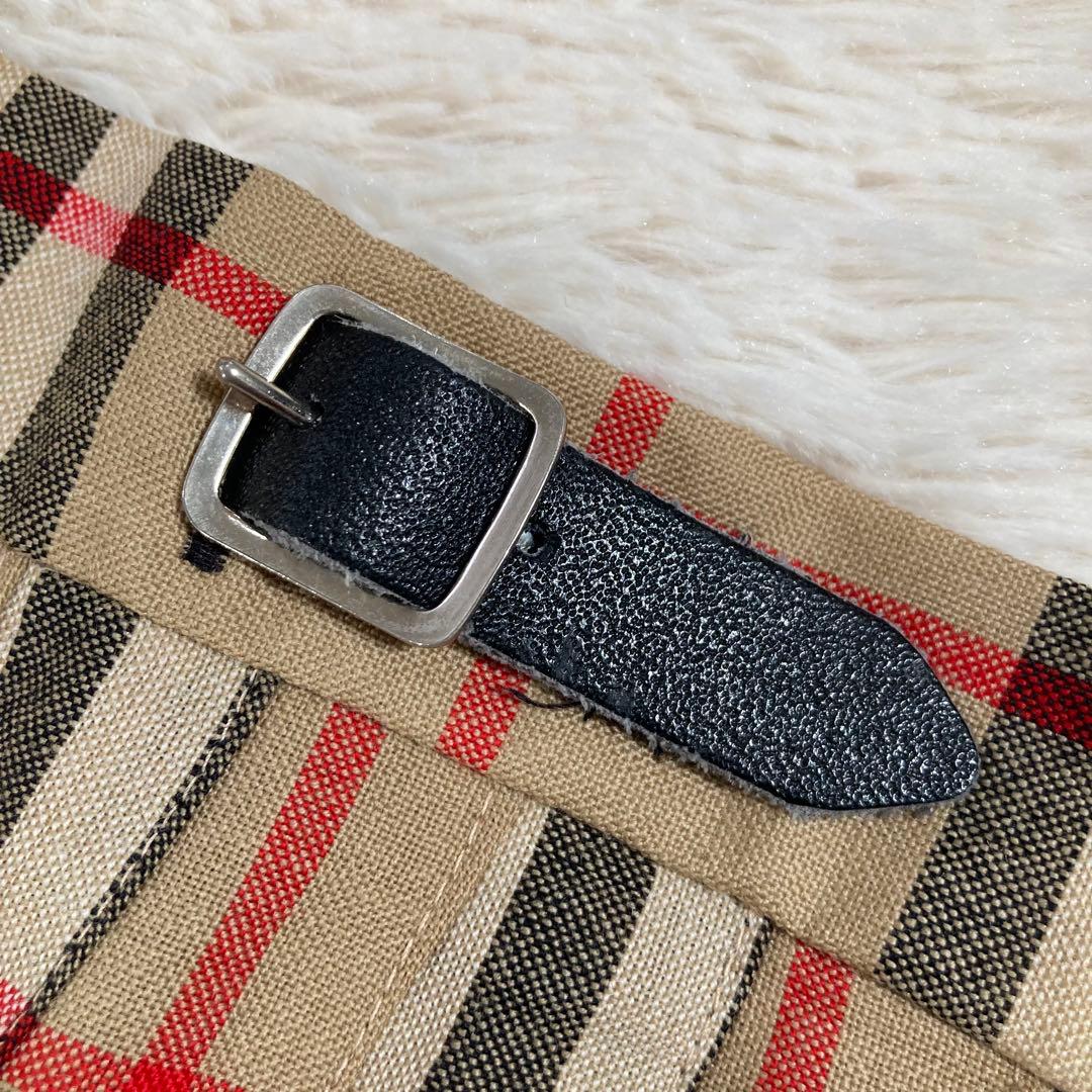 極美品 バーバリーズ プリーツ巻きスカート 2WAYノバチェック