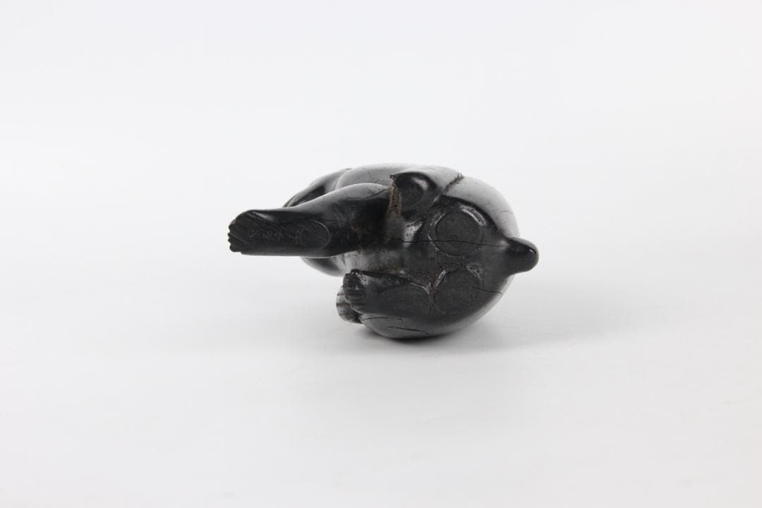 室町時代 木彫 猿置物 黒檀 硬木 在銘有 花押付 日本彫刻 FF01-01