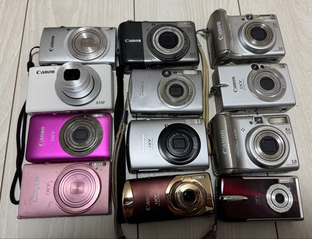 Canon デジタルカメラ 12台セット (未確認) (ジャンク品) ジャンクデジカメ まとめ売り 32台】動作未確認 コンデジ CANON