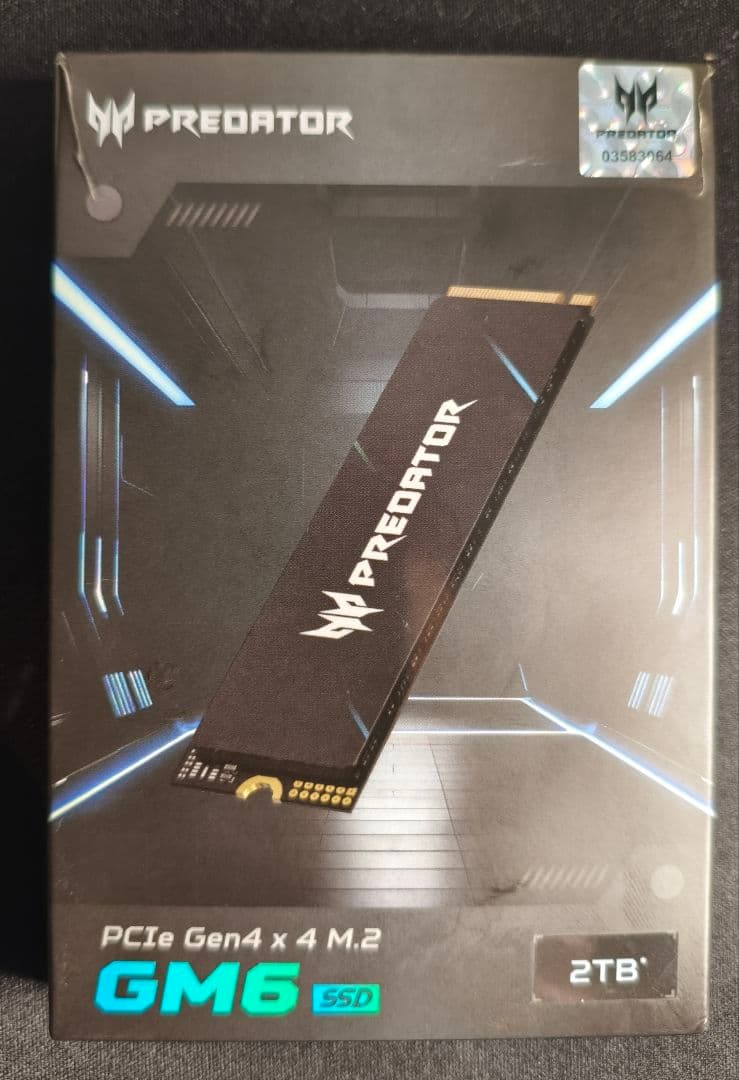 内蔵型SSD m.2SSD PREDATOR GM6 2TB Amazon | Acer Predator M.2 SSD 2TB GM6 NVMe2.0 2280 PCIe Gen4×4 超