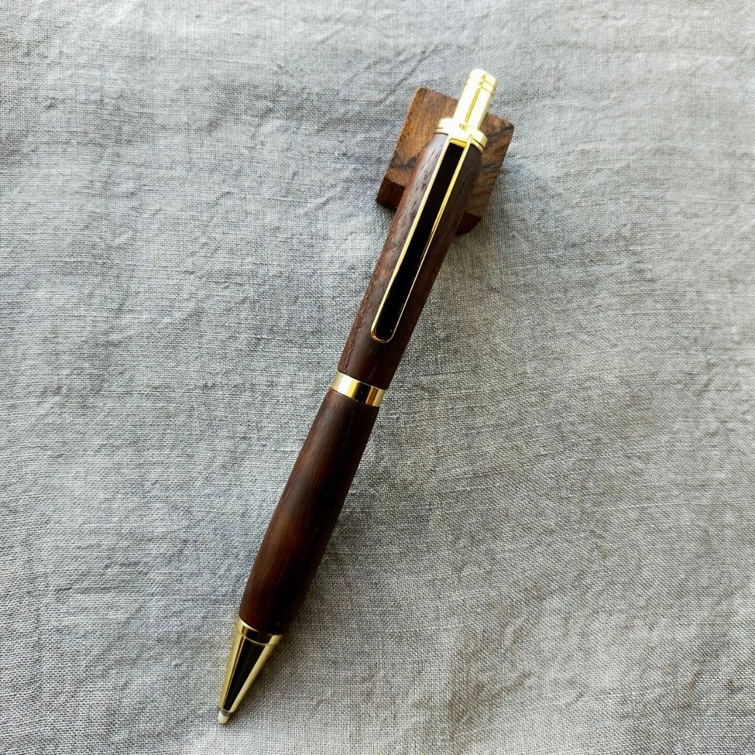 神代欅 木軸 ボールペン ハンドメイド ウッドペン G2 ゴールド - メルカリ
