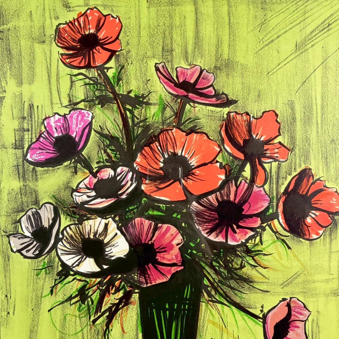 美品 ベルナール・ビュッフェ「アネモネ」リトグラフ・ソルリエ版 大作