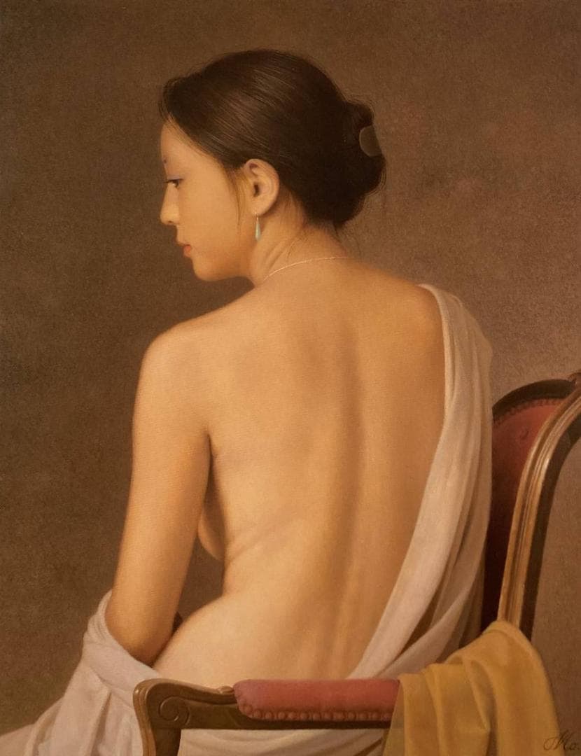 森本草介、【裸婦5】、希少な画集より、新品額装付、マット額装付き