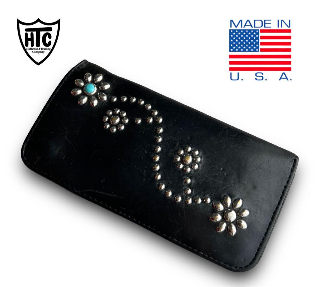 希少HTC エイチティーシー フラワースタッズ トラッカー ウォレット 黒