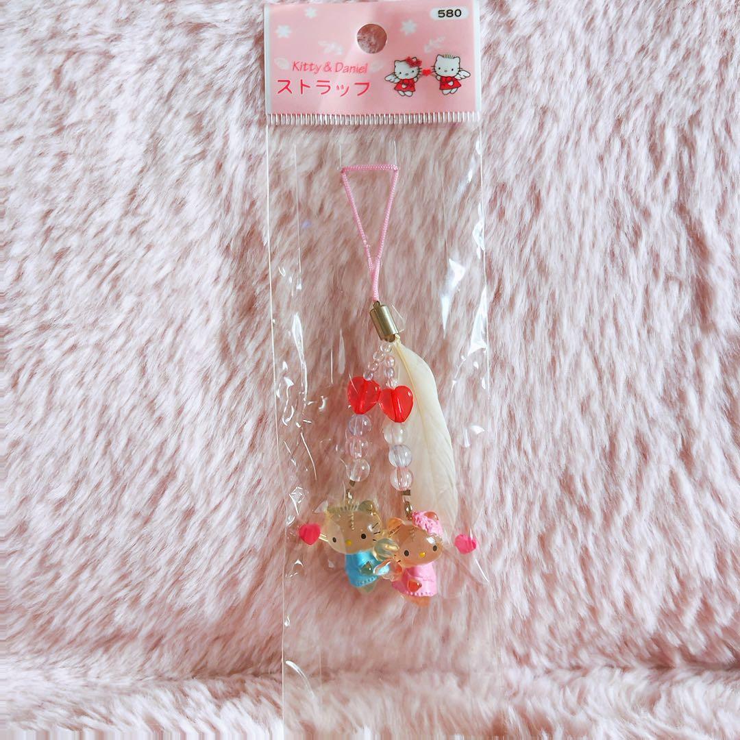 希少レア　ハローキティ　ダニエル　エンジェル　キューピット　ハート　ストラップ 希少レア ハローキティ ダニエル エンジェル キューピット ハート