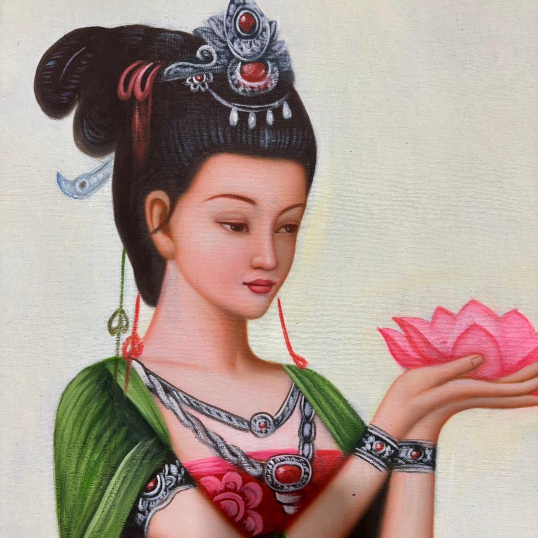 手描き 水彩油画 人物画 曾浩 インテリアアート 約70×100cm - メルカリ