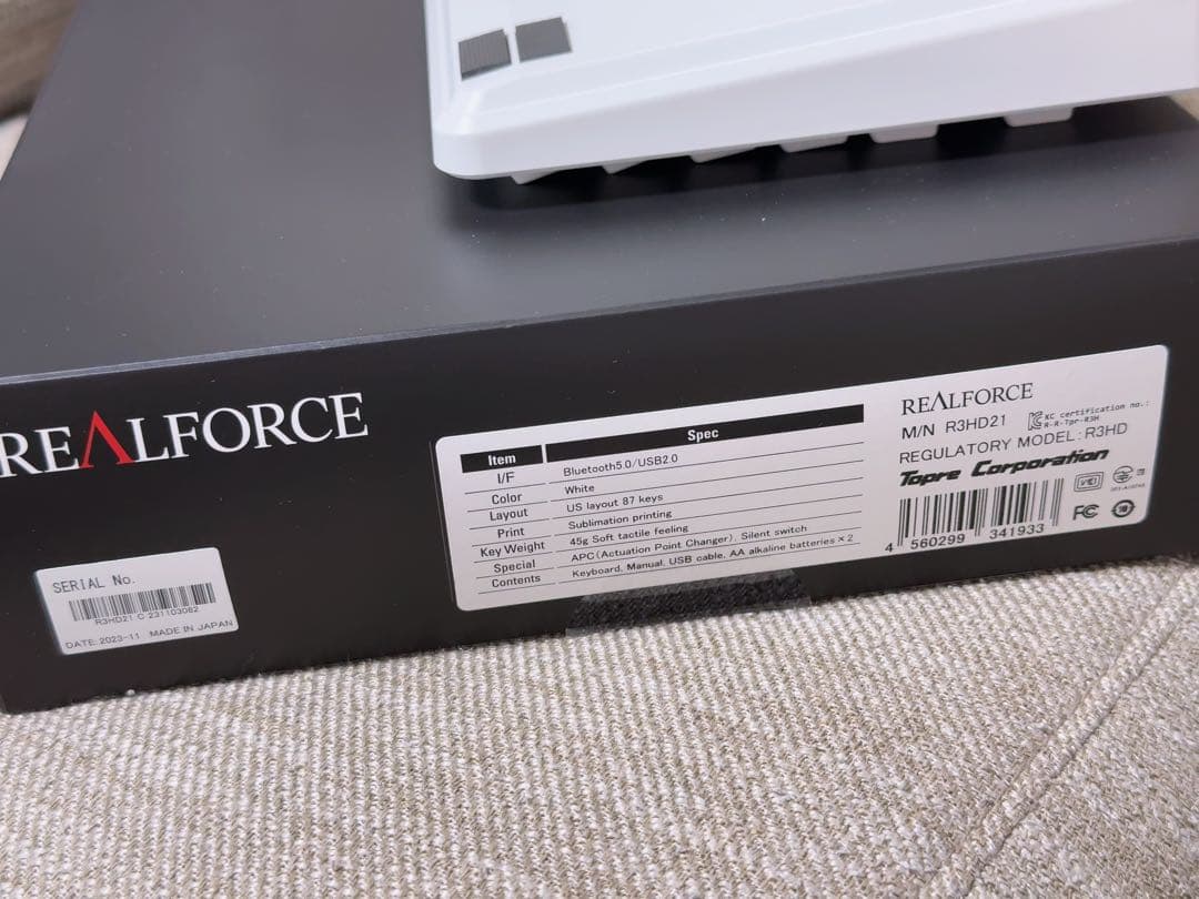 Realforce R3 キーボードR3HD21 英語配列 45g テンキーレス