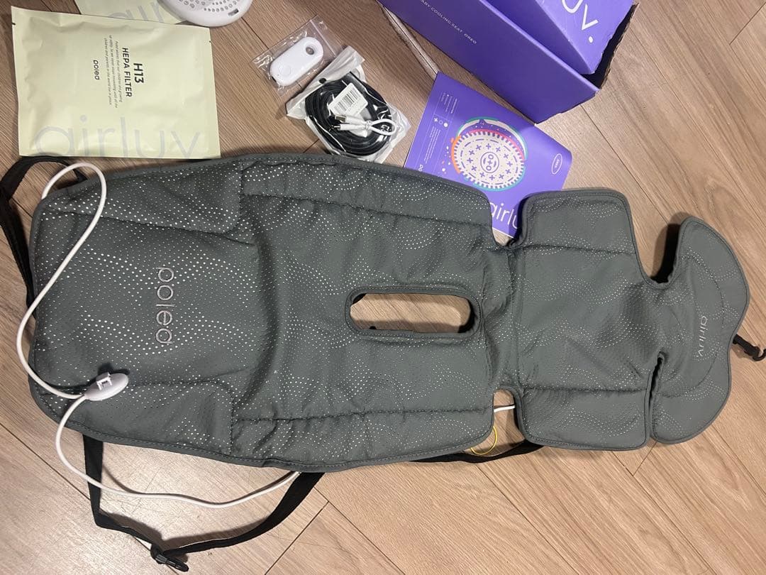 airluv エアリューブ ベビーキャリア グレー OREO スペアファン2個付