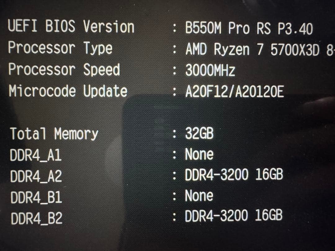 ゆ*う様 Ryzen 7 5700X3D B550M DDR4-3200 32G