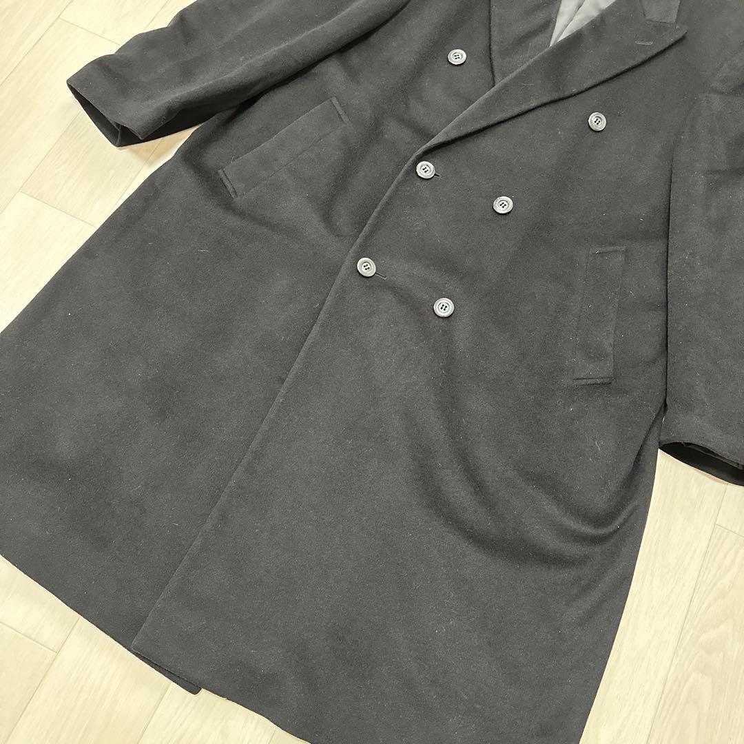 希少WIND ARMOR ダブルチェスターコート カシミア マキシ丈 黒 4L
