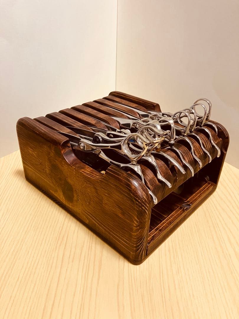 Bタイプ2段シザートレイ シザースタンド シザーケース ハサミ皿 ハサミ置き