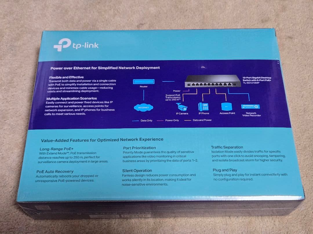 TP-Link 10ポート Gigabit PoE+ TL-SG1210MP