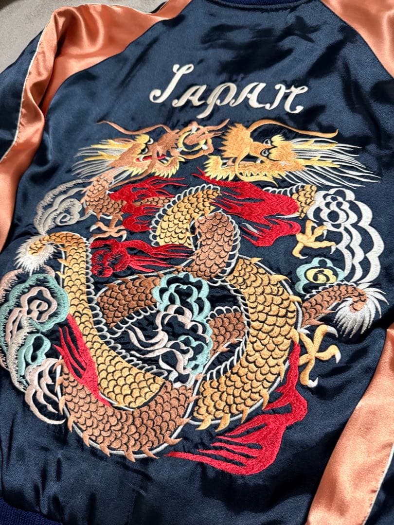 テーラー東洋 2面用 鷲 龍 日本限定 vintage スカジャン 都市 地図