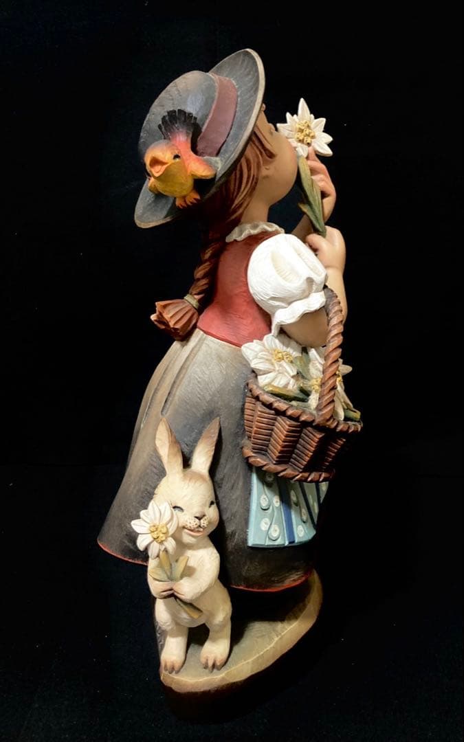 希少 大サイズ】ANRI Golden Blossom 38cm 木彫り 美品