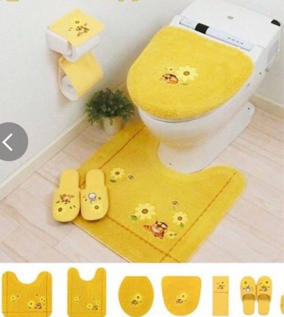 ジブリ　となりのトトロ　ネコバス　トイレマットセット　新品 Amazon｜となりのトトロ ねこバス トイレマット セット 4点 イエロー