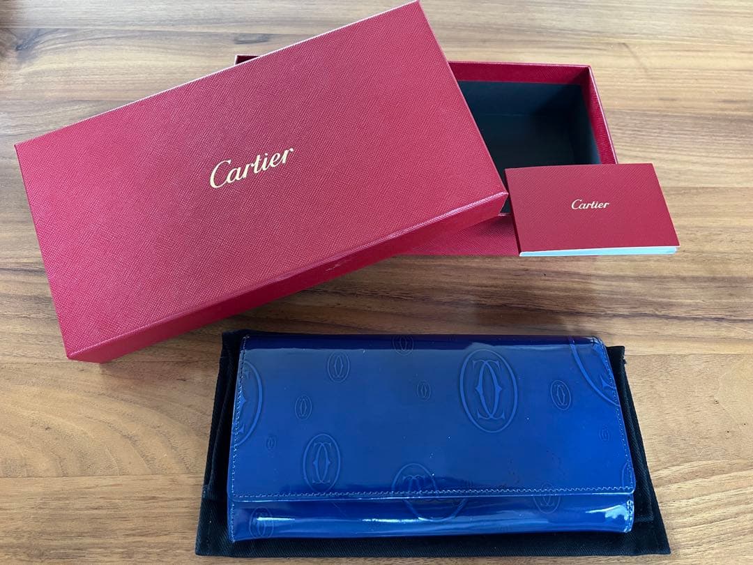 日本限定色 カルティエ ハッピーバースデー 長財布 青 Cartier - メルカリ
