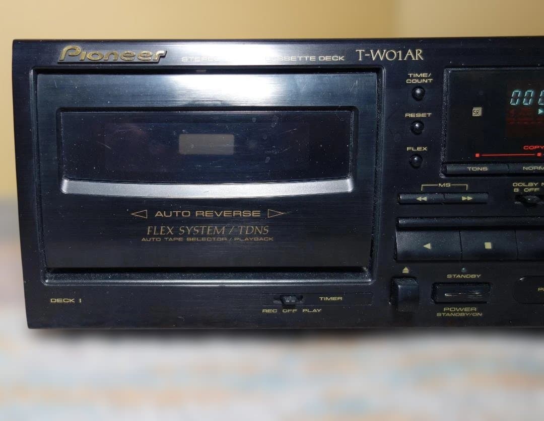 【動作品】パイオニア T-W01AR カセットデッキ【リモコン取説付】