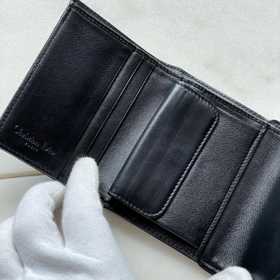 597Christian Dior クリスチャンディオール トロッター 財布 黒 - メルカリ