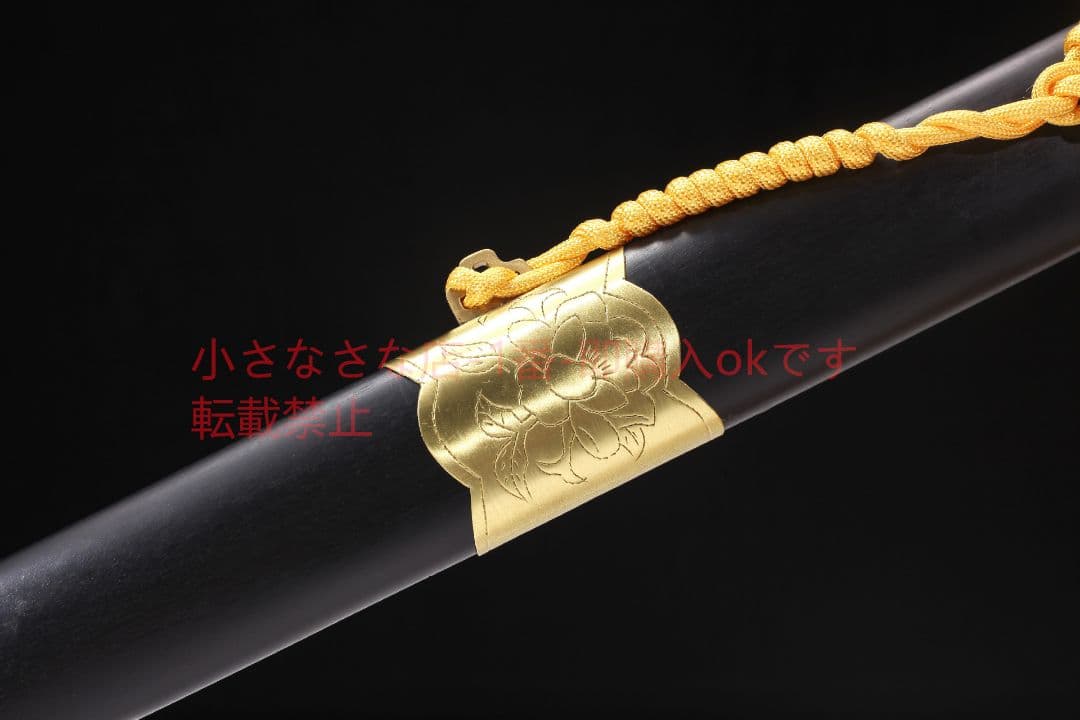 手包み銅牡丹剣純銅刻花百錬模様鋼 古兵器 武具 刀装具