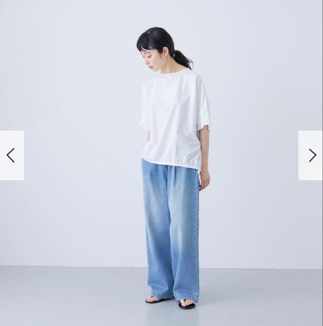 かぐれ 新品 今季 2025春夏 薄手 半袖 フリルスリーブプルオーバー