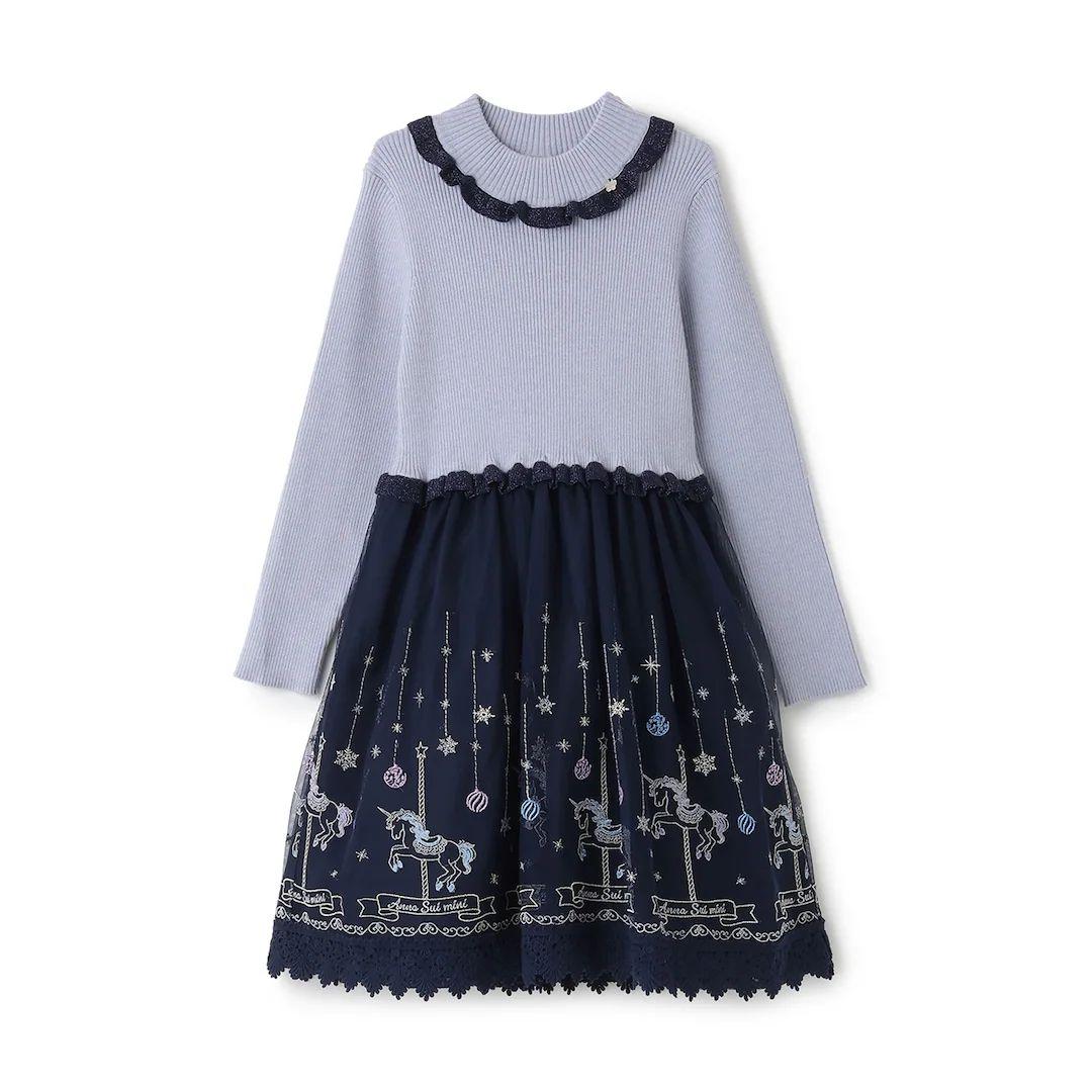 新品】ANNA SUI mini ニットドッキングチュール ワンピース 140 - メルカリ