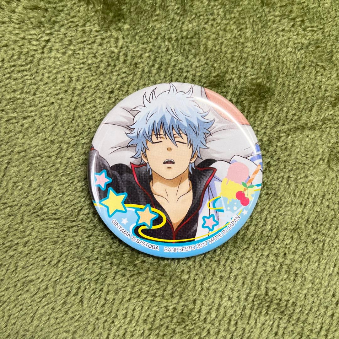 銀魂 一番カフェ寝顔 坂田銀時 銀さん 缶バッジ レア