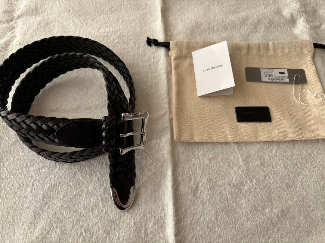 J&M DAVIDSONレザーメッシュベルト ブラック 34/85 J&M Davidson（J＆Mデヴィッドソン） ジェイアンドエムデヴィッドソン
