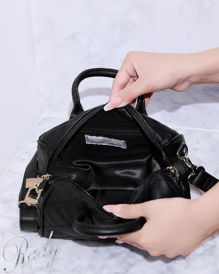 Rady キルティングボストンバッグS ブラック - メルカリ