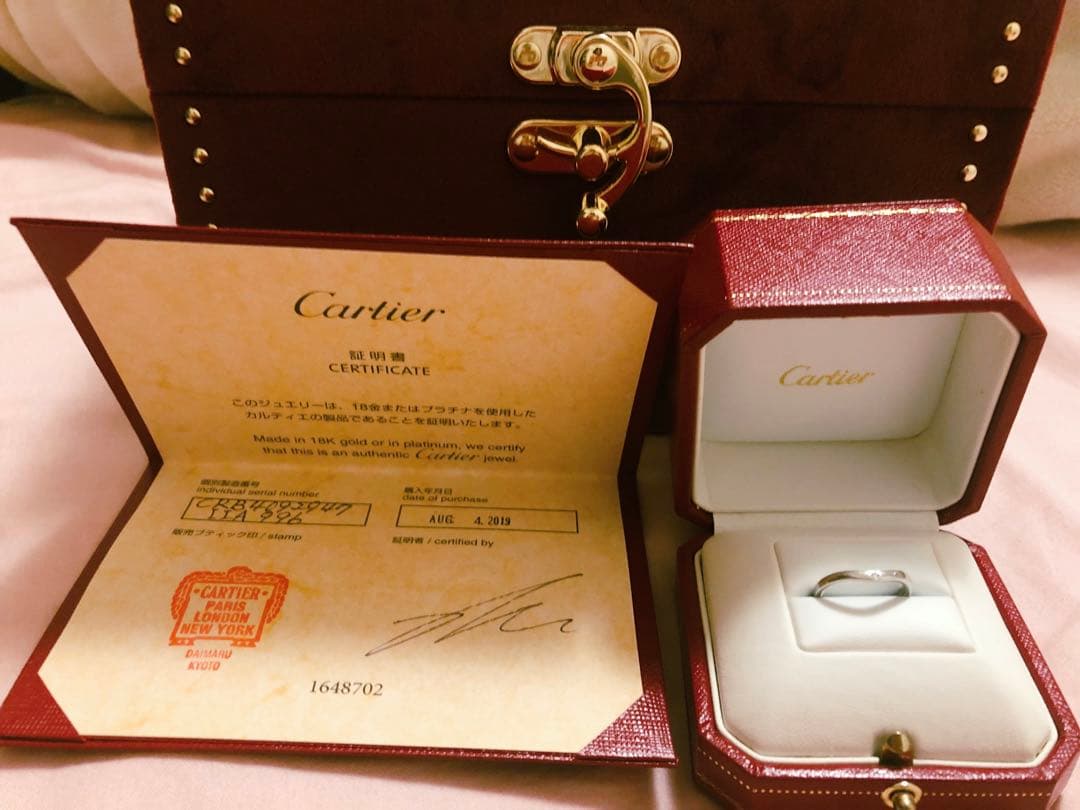 Cartierバレリーナ3Pダイヤモンド保証書付✳︎私的刻印なし美品47 Cartierバレリーナ3Pダイヤモンド保証書付✳︎私的刻印なし美品47