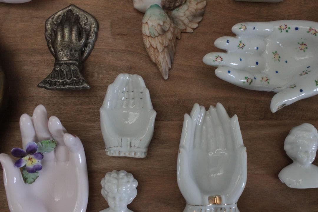 D】バラ・レフトンのハンドモチーフ/Lefton Porcelain