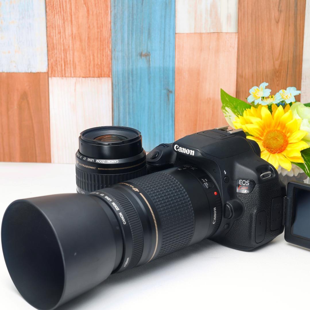 超望遠ダブルレンズ✨Canon Kiss X7i✨スマホ転送OK✨カメラバッグ付