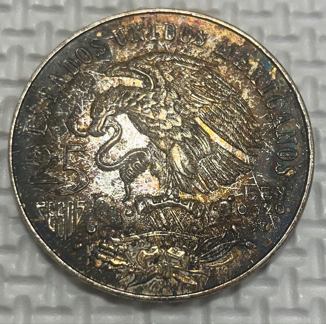 1968年メキシコオリンピック 記念硬貨銀貨コンチョイーグル25ペソ 銀貨