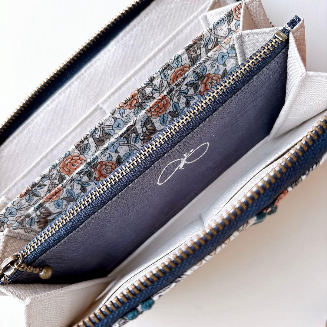 ミナペルホネン☆ラウンドファスナー長財布☆ハンドメイド - メルカリ