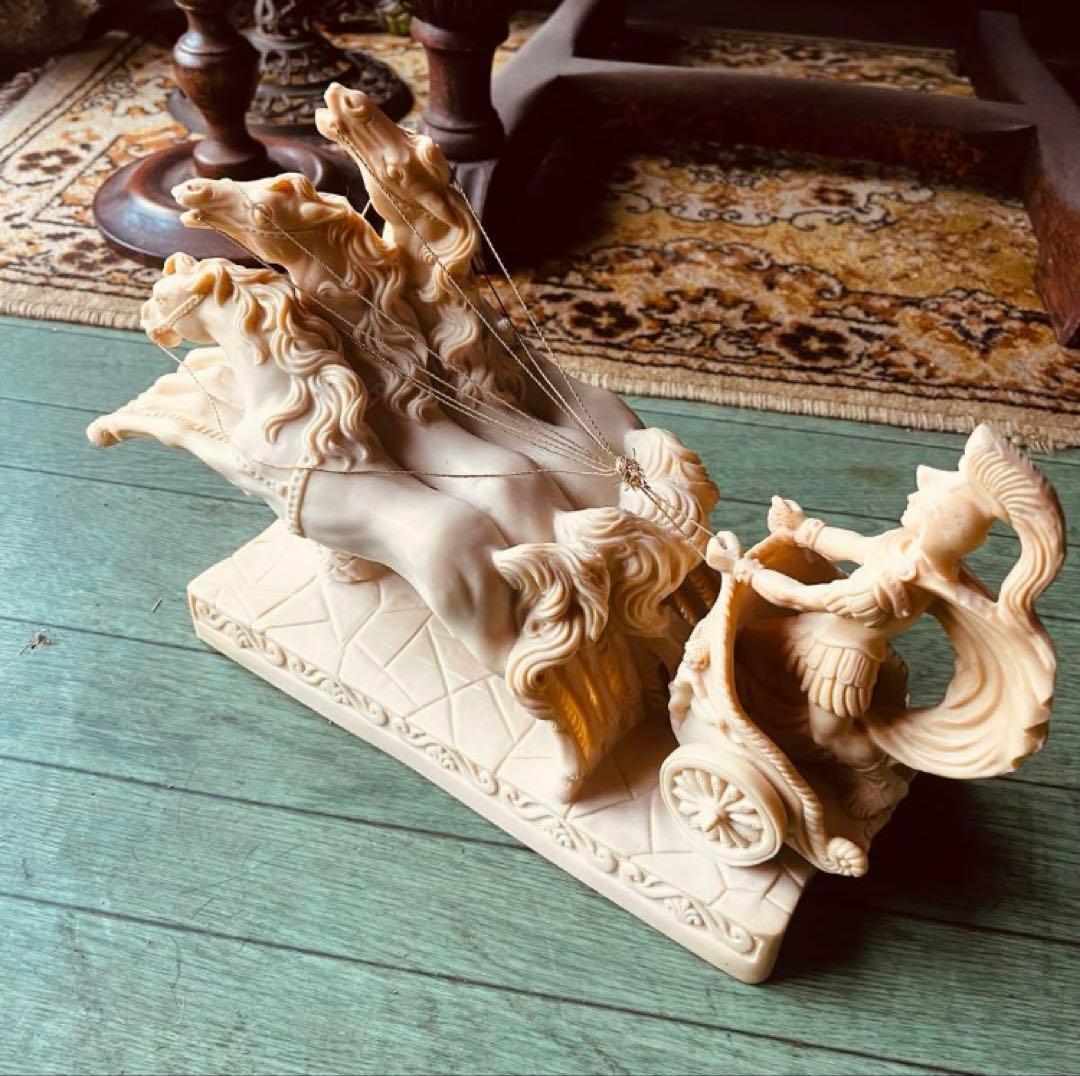 湯布院アンティーク イタリアサンティーニ 戦闘馬 騎馬 置物 チャリオット4頭 楽天市場】チャリオット 置物 馬車 女神 principe プリンシペ 陶人形