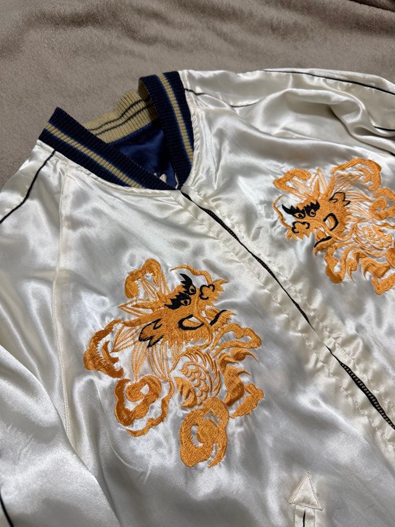 2面用 テーラー東洋 スカル 龍 日本限定版 スカジャン vintage サテン