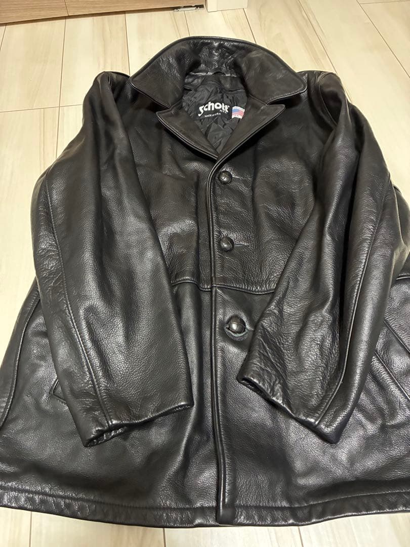 米国製 Schott レザージャケット 黒 44 カーコート ライナー付 573