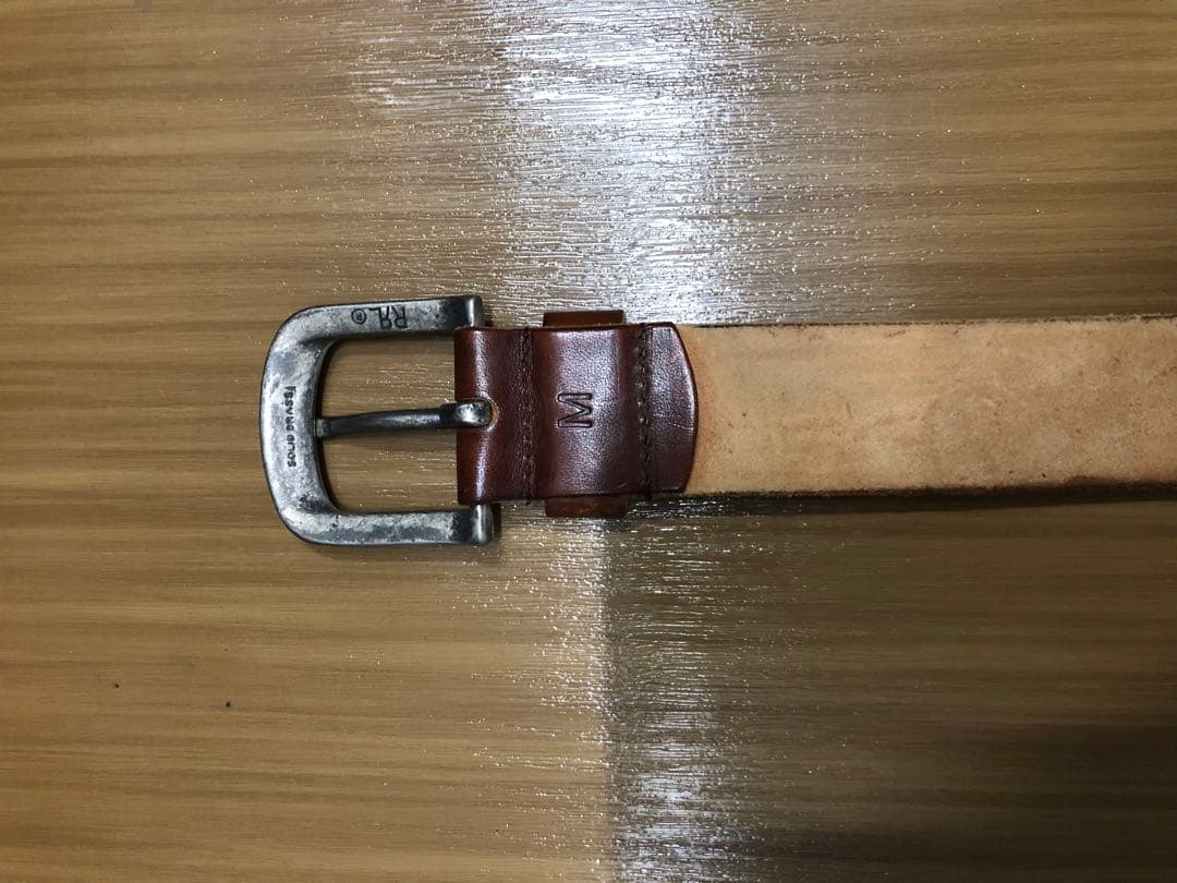 DOUBLERL RRL レザーベルト カービング ジョニーデップ着 ブラウン