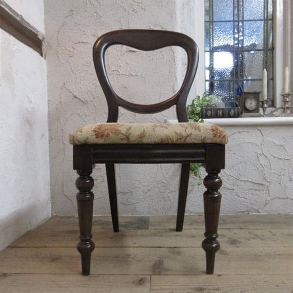 イギリス アンティーク 家具 バルーンバックチェア 椅子 イス 英国