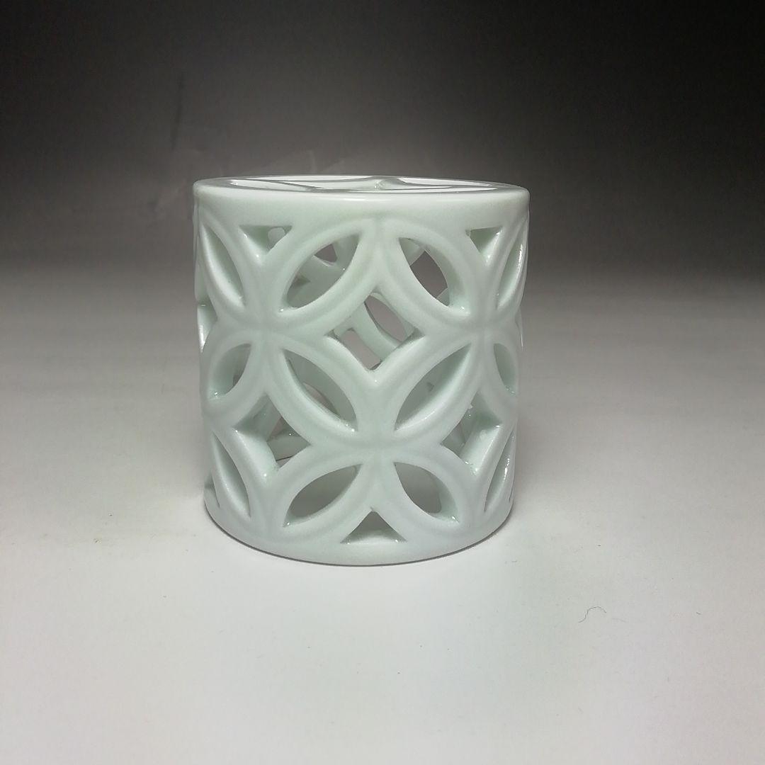 S551 皆具 『平戸焼』『白磁 七宝透 皆具』『十三代 横石嘉助作