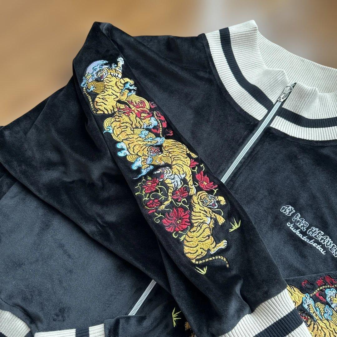 チュウカタベタイ ベロアスカジャン メンズXLサイズ - メルカリ