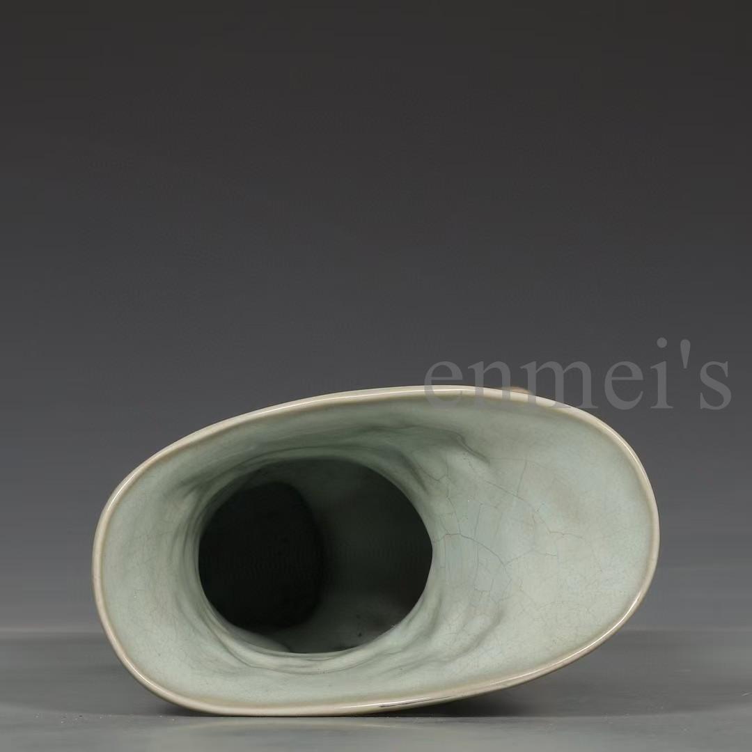 中国古美術・宋鈞窯款・玫瑰紫釉獅子爵杯・酒具・木箱付・文房具