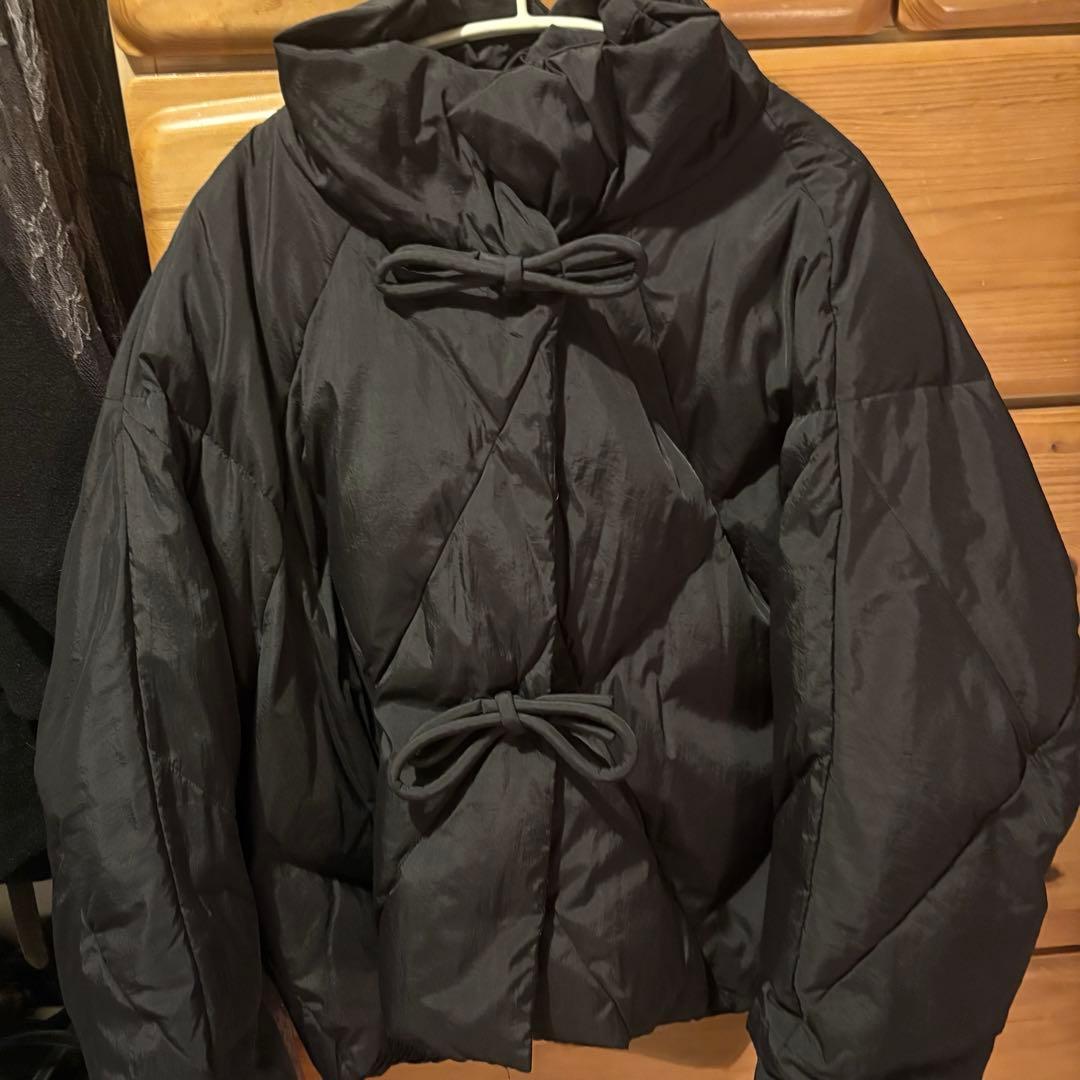 ☆完売商品 LA POMME petit リボン ダウンコート ブラック 黒 - メルカリ