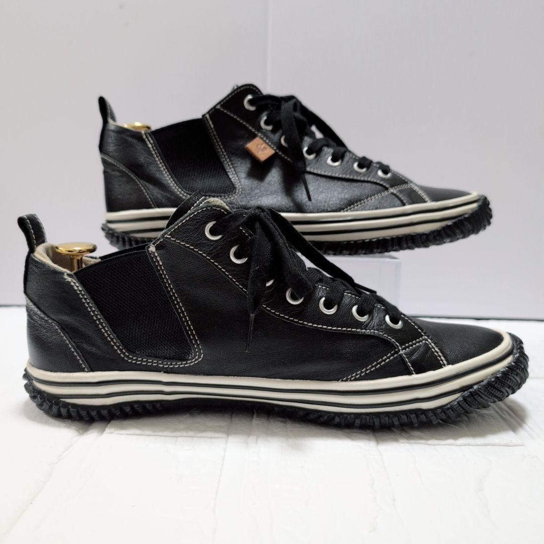 【美品】スピングルムーブ サイドゴア レザー スニーカー 25.5cm