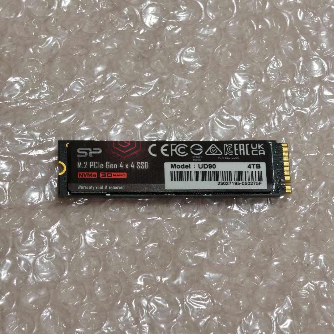 SP 4TB M.2 PCIe4.0 SSD片面実装