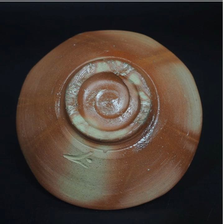 送料無料 備前焼 人間国宝 藤原 雄作 平茶碗 共箱・共布 真作保証